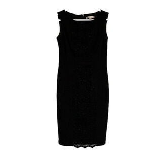 Cleo Classic Black Dress with Lace Front Detail Fully Lined Size 2